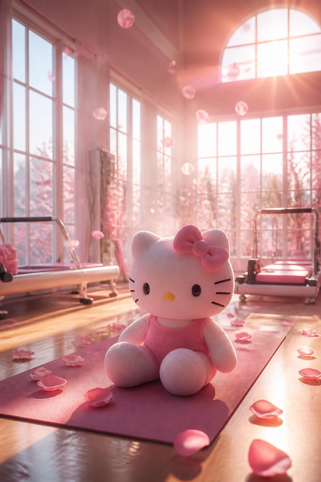 Cinematic Hello Kitty pilates studio